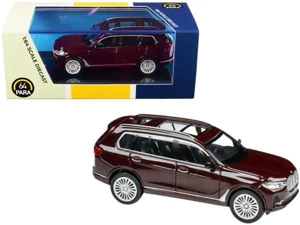 BMW X7 Ametrine Red Metallic 1/64 Diecast Model Car by Paragon #1