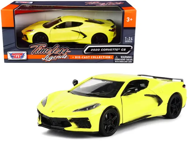 2020 Chevrolet Corvette C8 Stingray Yellow "Timeless Legends" 1/24 Diecast Model Car by Motormax #1