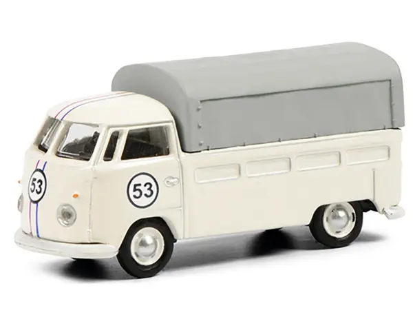 Volkswagen T1b Pritsche Plane Pickup Truck with Canopy #53 Cream 1/87 (HO) Diecast Model by Schuco #2