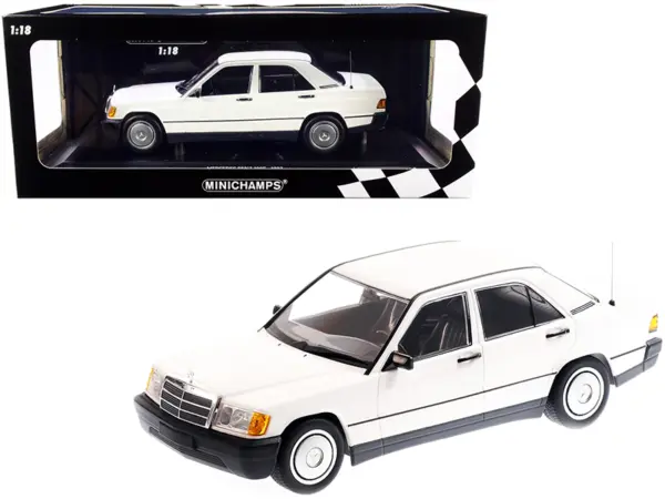 1982 Mercedes Benz 190E (W201) White Limited Edition to 702 pieces Worldwide 1/18 Diecast Model Car by Minichamps #1