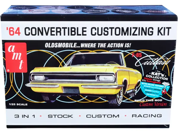 Skill 2 Model Kit 1964 Oldsmobile Cutlass F-85 Convertible 3-in-1 Kit 1/25 Scale Model by AMT #1