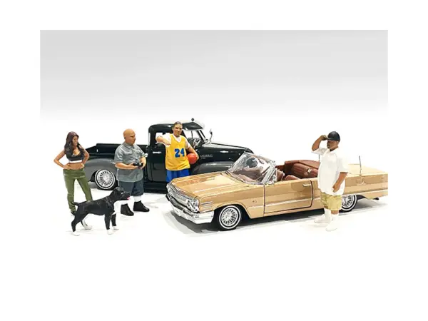 Lowriderz and a Dog 5 piece Figurine Set for 1/18 Scale Models by American Diorama #1