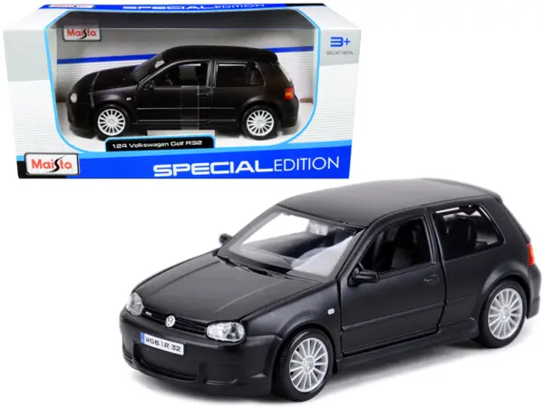 Volkswagen Golf R32 Matt Black "Special Edition" Series 1/24 Diecast Model Car by Maisto #1
