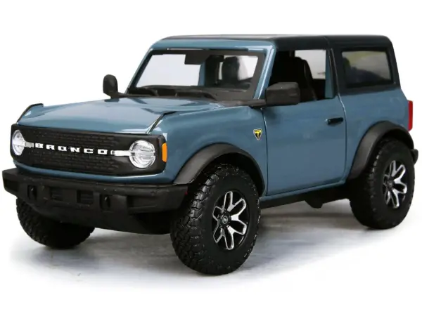 2021 Ford Bronco Badlands Blue with Black Top "Special Edition" 1/24 Diecast Model Car by Maisto #2