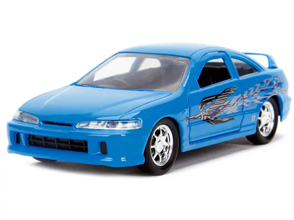 Mia's Acura Integra Light Blue with Graphics "Fast & Furious" Movie 1/32 Diecast Model Car by Jada #2