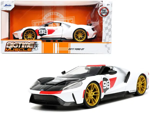 2021 Ford Gt #98 White "Heritage Edition" "Bigtime Muscle" Series 1/24 Diecast Model Car by Jada #1