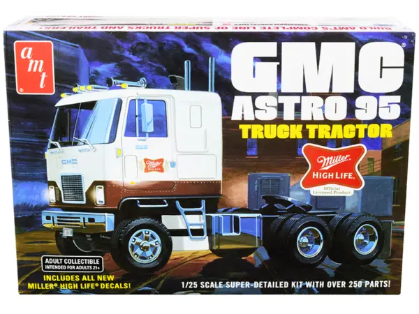 Skill 3 Model Kit GMC Astro 95 Truck Tractor "Miller" 1/25 Scale Model by AMT #1