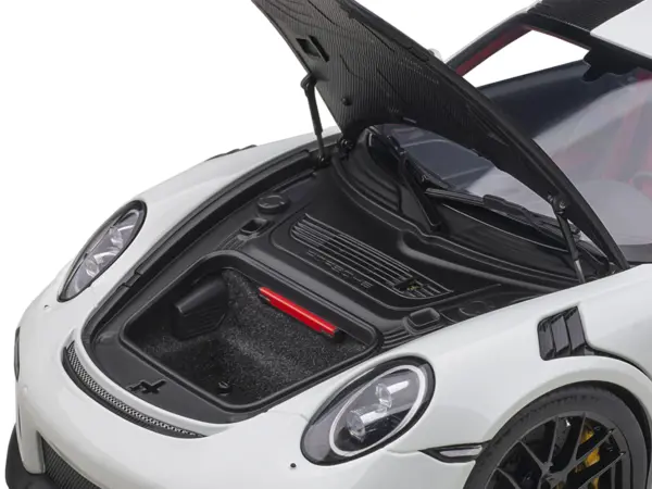 Porsche 911 (991.2) GT2 RS Weissach Package White with Carbon Stripes 1/18 Model Car by Autoart #3