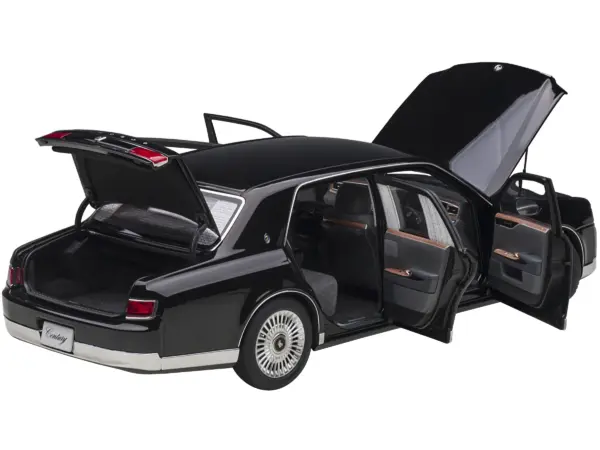 Toyota Century with Curtains RHD (Right Hand Drive) Black Special Edition 1/18 Model Car by Autoart #2