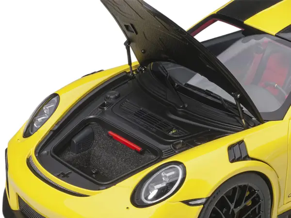 Porsche 911 (991.2) GT2 RS Weissach Package Racing Yellow with Carbon Stripes 1/18 Model Car by Autoart #3