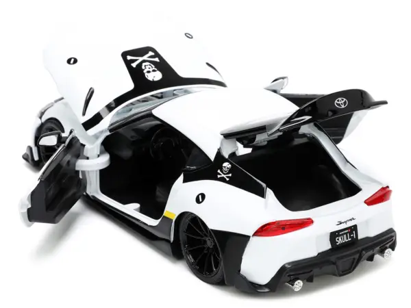 2020 Toyota Supra White and Roy Focker Diecast Figurine "Robotech" "Hollywood Rides" Series 1/24 Diecast Model Car by Jada #4