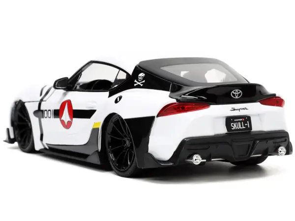 2020 Toyota Supra White and Roy Focker Diecast Figurine "Robotech" "Hollywood Rides" Series 1/24 Diecast Model Car by Jada #5