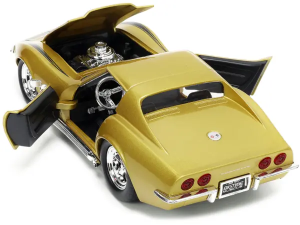 1969 Chevrolet Corvette Stingray ZL-1 Gold Metallic with Black Stripe "Bigtime Muscle" Series 1/24 Diecast Model Car by Jada #4