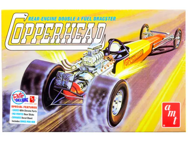 Skill 2 Model Kit 1934 Copperhead Rear-Engine Double A Fuel Dragster 1/25 Scale Model by AMT #1