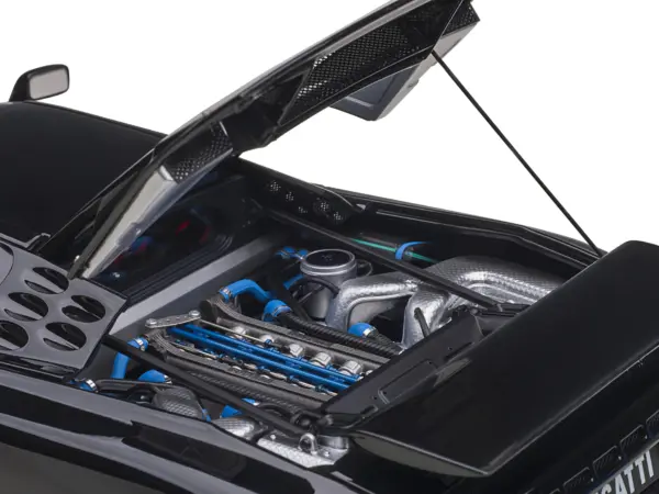 Bugatti EB110 SS Super Sport Nero Vernice Black with Red Interior and Silver Wheels 1/18 Model Car by Autoart #4