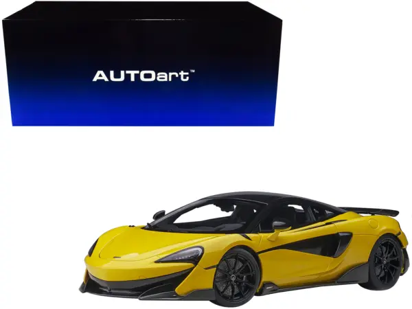 Mclaren 600LT Sicilian Yellow and Carbon 1/18 Model Car by Autoart #1