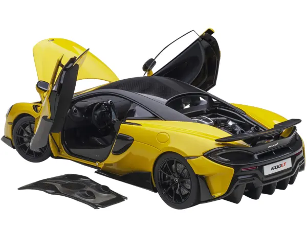 Mclaren 600LT Sicilian Yellow and Carbon 1/18 Model Car by Autoart #2