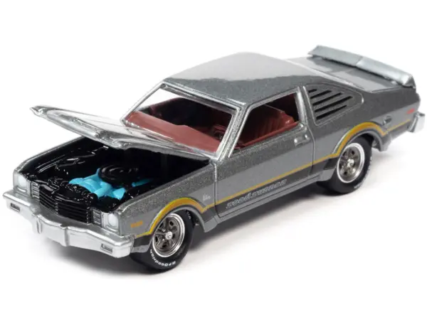 1976 Plymouth Volare Road Runner Silver Cloud Metallic with Stripes "OK Used Cars" Series Limited Edition to 18056 pieces Worldwide 1/64 Diecast Model Car by Johnny Lightning #2