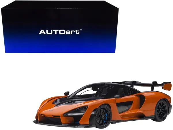 Mclaren Senna Trophy Mira Orange and Black with Carbon Accents 1/18 Model Car by Autoart #1