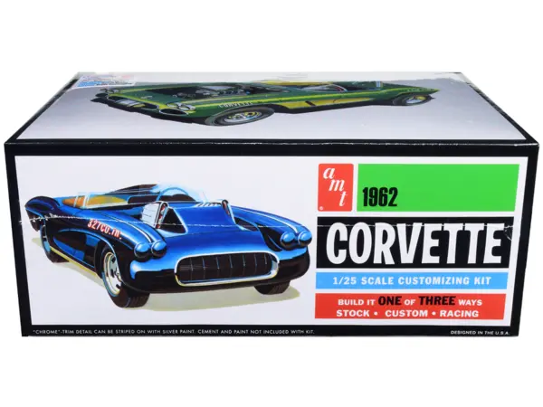 Skill 2 Model Kit 1962 Chevrolet Corvette 3 in 1 Kit 1/25 Scale Model by AMT #3