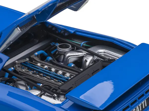 Bugatti EB110 SS Super Sport French Racing Blue with Silver Wheels 1/18 Model Car by Autoart #4