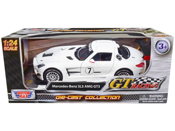Mercedes-Benz SLS AMG GT3 #7 White "GT Racing" Series 1/24 Diecast Model Car by Motormax #1