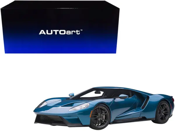 2017 Ford GT Liquid Blue Metallic 1/12 Model Car by Autoart #1