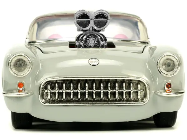 1957 Chevrolet Corvette Beige with Pink Interior with Bugs Bunny Figure "Looney Tunes" "Hollywood Rides" Series 1/24 Diecast Model Car by Jada #4