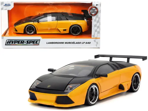 Lamborghini Murcielago LP 640 Yellow Metallic and Matt Black "Hyper-Spec" Series 1/24 Diecast Model Car by Jada #1