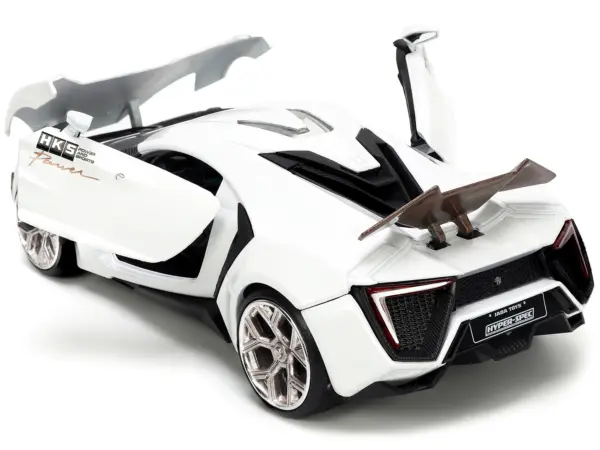 Lykan Hypersport White with Bronze Metallic Rear Spoiler "HKS" "Hyper-Spec" Series 1/24 Diecast Model Car by Jada #3