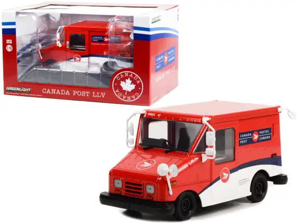 Canada Post LLV Long-Life Postal Delivery Vehicle Red and White 1/18 Diecast Model Car by Greenlight #1