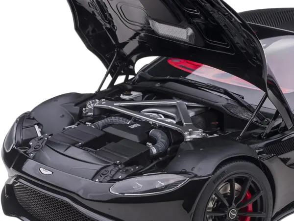 2019 Aston Martin Vantage RHD (Right Hand Drive) Jet Black with Red Interior 1/18 Model Car by Autoart #3