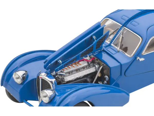 1938 Bugatti Type 57SC Atlantic with Metal Wire-Spoke Wheels Blue 1/43 Diecast Model Car by Autoart #3