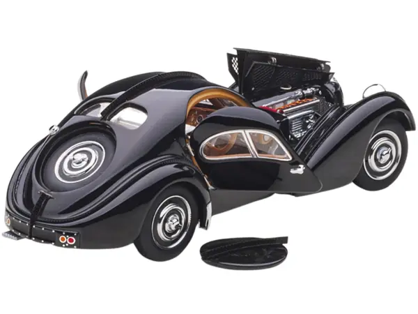 1938 Bugatti Type 57SC Atlantic with Disc Wheels Black 1/43 Diecast Model Car by Autoart #2