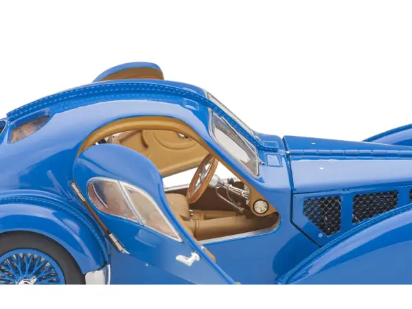 1938 Bugatti Type 57SC Atlantic with Metal Wire-Spoke Wheels Blue 1/43 Diecast Model Car by Autoart #4