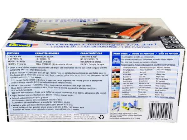 Level 4 Model Kit 1970 Dodge Challenger T/A "Streetburner" 2-in-1 Kit 1/24 Scale Model by Revell #3