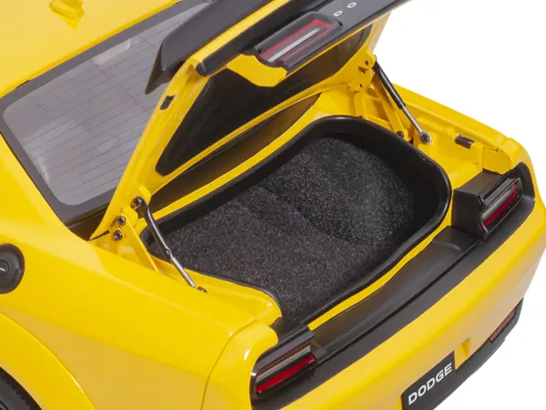 Dodge Challenger SRT Hellcat Widebody Yellow Jacket with Satin Black Hood 1/18 Model Car by Autoart #4