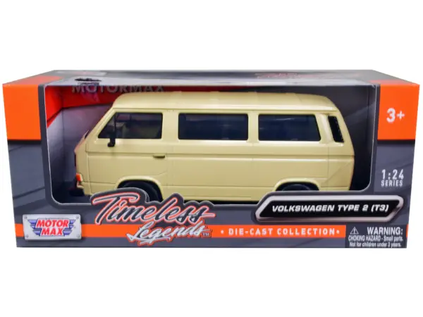 Volkswagen Type 2 (T3) Van Beige "Timeless Legends" Series 1/24 Diecast Model Car by Motormax #1