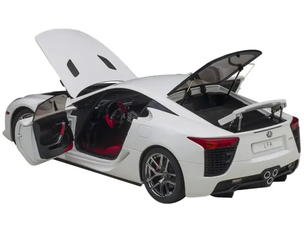 Lexus LFA Whitest White with Red and Black Interior 1/18 Model Car by Autoart #2