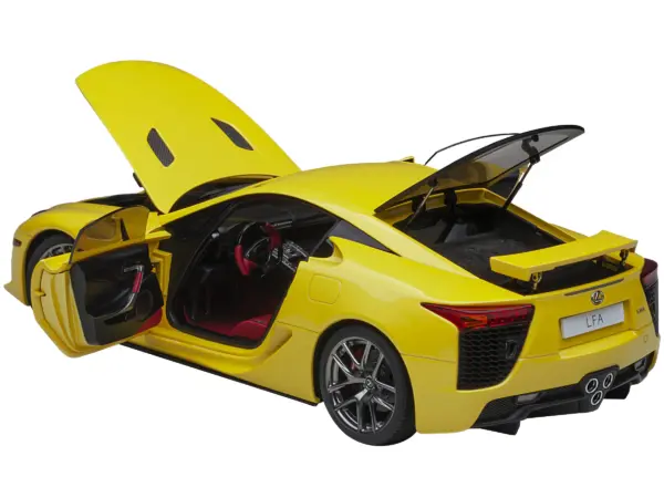 Lexus LFA Pearl Yellow with Red and Black Interior 1/18 Model Car by Autoart #2