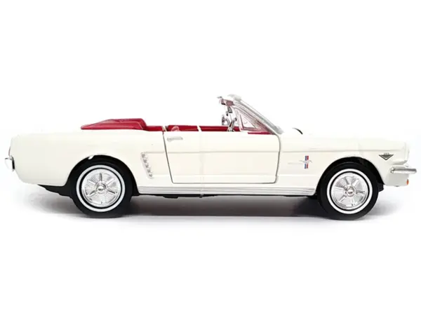 1964 1/2 Ford Mustang Convertible White with Red Interior James Bond 007 "Goldfinger" (1964) Movie "James Bond Collection" Series 1/24 Diecast Model Car by Motormax #2