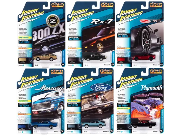 "Classic Gold Collection" 2022 Set A of 6 Cars Release 2 1/64 Diecast Model Cars by Johnny Lightning #1