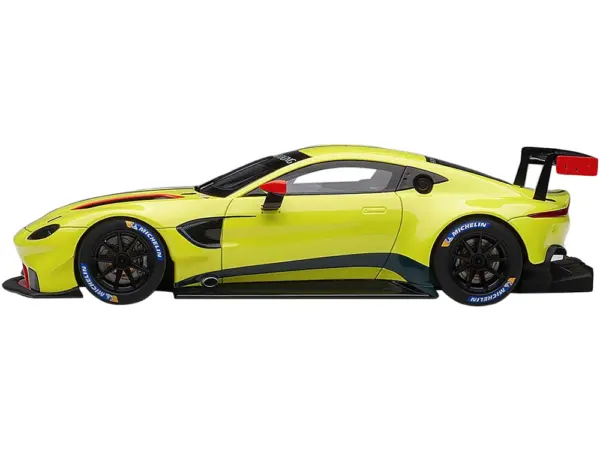 2018 Aston Martin Vantage GTE Le Mans PRO Presentation Car Lemon Green Metallic with Carbon and Red Accents "Aston Martin Racing" 1/18 Model Car by Autoart #2
