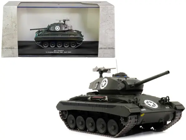 M24 "Chaffee" Tank #3 "U.S.A. 1st Armored Division Italy April 1945" 1/43 Diecast Model by AFVs of WWII #1