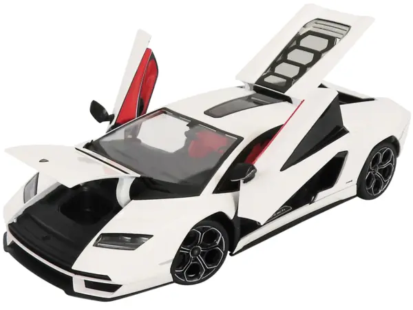 Lamborghini Countach LPI 800-4 White with Black Accents and Red Interior "Special Edition" 1/18 Diecast Model Car by Maisto #2