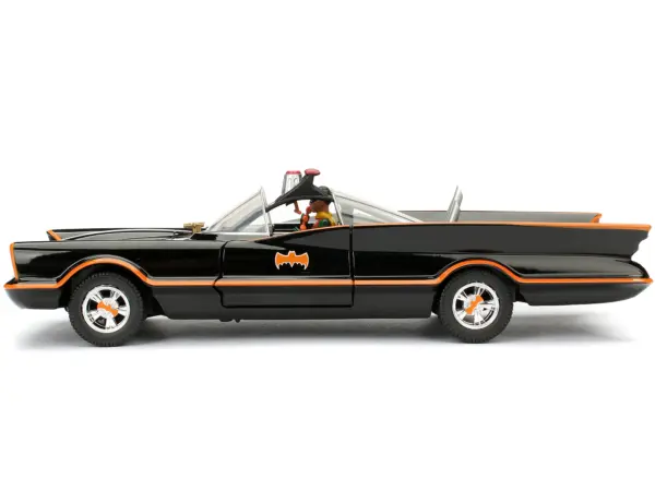 Model Kit Classic Batmobile Black with Batman Diecast Figure "Batman" (1966-1968) TV Series "Build N' Collect" 1/24 Diecast Model Car by Jada #2