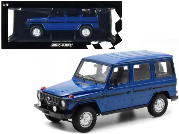1980 Mercedes-Benz G-Model (LWB) Dark Blue with Black Stripes Limited Edition to 402 pieces Worldwide 1/18 Diecast Model Car by Minichamps #1