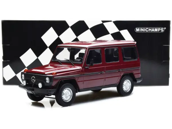 1980 Mercedes-Benz G-Model (LWB) Dark Red with Black Stripes Limited Edition to 402 pieces Worldwide 1/18 Diecast Model Car by Minichamps #4
