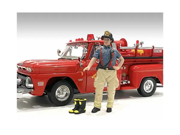 "Firefighters" Getting Ready Figure with Boots Accessory for 1/18 Scale Models by American Diorama #2