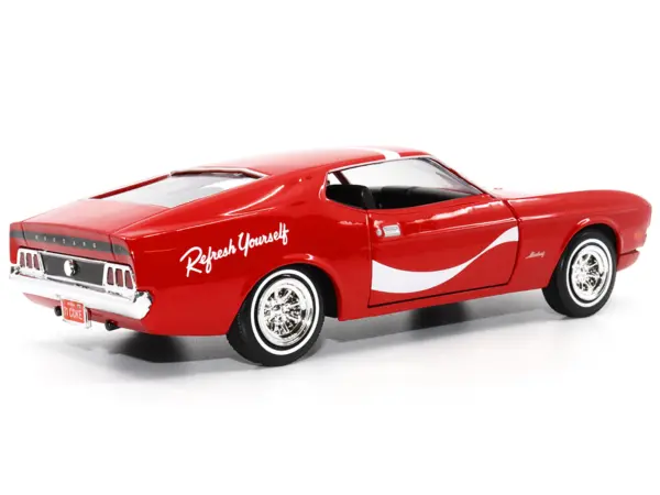 1971 Ford Mustang Sportsroof Red with White Stripes "Refresh Yourself - Coca-Cola" 1/24 Diecast Model Car by Motor City Classics #3